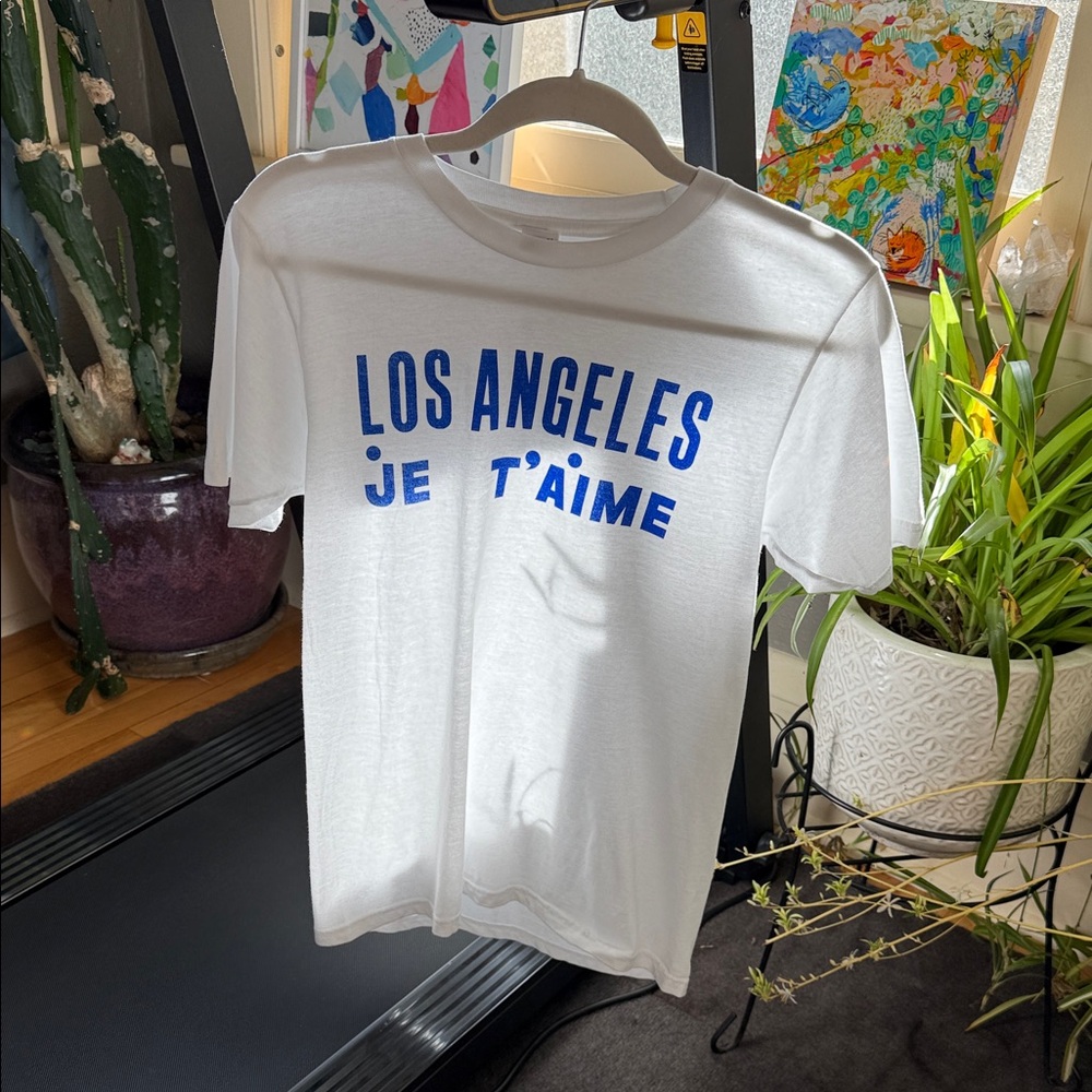 Clare V White Graphic Tee - Los Angeles Je T'aime